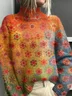 3D Printing Mock Neck Casual Loose Sweatshirt