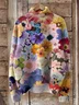 Casual Floral Turtleneck Sweatshirt