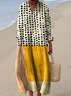 Casual Loose V Neck 3D Printing Dress With No