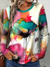 Loose Floral Crew Neck Casual T-Shirt