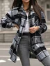 Plaid Shawl Collar Casual Loose Jacket