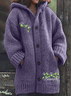 Sassenach Tv Show Thistle Embroidered Cozy Hooded Cardigan
