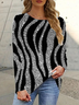 Crew Neck Casual Loose Geometric T-Shirt