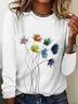 Jersey Loose Floral Casual T-Shirt