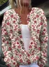 Casual Loose 3D Printing Crew Neck Cardigan