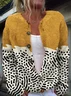Casual Multicolor Block Knitted Cardigan
