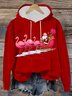 Christmas flamingo hooded sweatshirt
