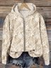 Retro Plant Flower Zipper Comfortable Hoodie