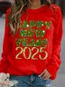 Happy New Year pullover round neck sweatshirt