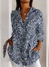 Retro floral dark patterned casual long sleeved shirt