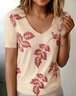 Print Casual V Neck Short Sleeve T-Shirt