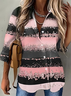 Women's Loose Long Sleeve Printed Casual Shirt