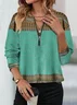 Vintage Crew Neck Loose Ethnic Sweatshirt