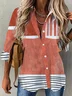 Striped Print Long Sleeve Casual Shirt