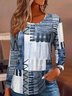 Geometric Print Long Sleeve Crew Neck T-shirt