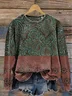 Western Style Print Casual Sweatshirt