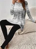 Women's Abstract Daily Going Out Two-Piece Set White Casual Spring/Fall Top With Pants Matching Set