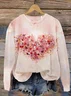 Heart Print Long Sleeve Sweatshirt