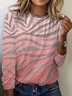 Geometric Print Long Sleeve Crew Neck T-shirt