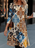 Women's Vintage Floral Art Print Dress