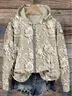Vintage Floral Lace Embroidered Zip Up Comfy Hoodie