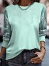 Plaid Patchwork Casual Sweatshirt