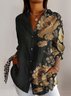 Vintage floral print long sleeved shirt