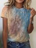 Ethnic Print Short Sleeve Crew Neck T-shirt