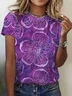Floral Print Short Sleeve Crew Neck T-shirt