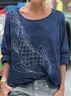 Retro style Koi casual long sleeved T-shirt