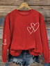 Women's Love Valentine's Day Casual Round Neck Loose Sweatshirt