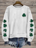 Women's St. Patrick's Day Shamrock Print Sweatshirt