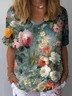 Women's Spring Floral Casual Print Short Sleeve Blouse