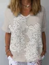 Women's Spring Floral Casual Print Short Sleeve Blouse
