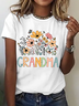 Granny Retro Floral Cotton T-Shirt