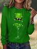 Cotton Vintage Crew Neck Plaid T-Shirt