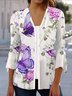 Women's Spring Butterfly Floral Print Shawl Cardigan