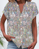 Women's Short Sleeve Shirt Summer As Picture Geometric Printing V Neck Daily Going Out Casual Top