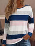 Women's Striped Print Casual Round Neck Long Sleeve T-Shirt