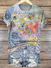 Regular Fit Crew Neck Casual Cotton T-Shirt
