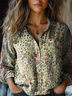 Women's vintage floral print casual long sleeve comfortable shirt