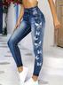 Women's Faux Simulated Denim Printed Spring Casual Leggings