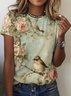 Casual Floral Crew Neck T-Shirt