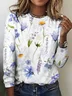 Floral Crew Neck Cotton Casual T-Shirt