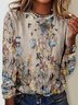 Casual Crew Neck Floral Loose T-Shirt