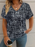 Women's Printed Fashion Casual V-Neck Short Sleeve T-Shirt