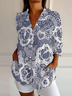 Vintage Shirt Collar Loose Floral Shirt
