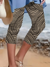 Women's Abstract Striped Print Casual Leggings