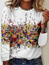 Multicolor Block Crew Neck Loose Casual T-Shirt