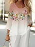 Women's Floral Spring Print Casual Two-Piece Suit